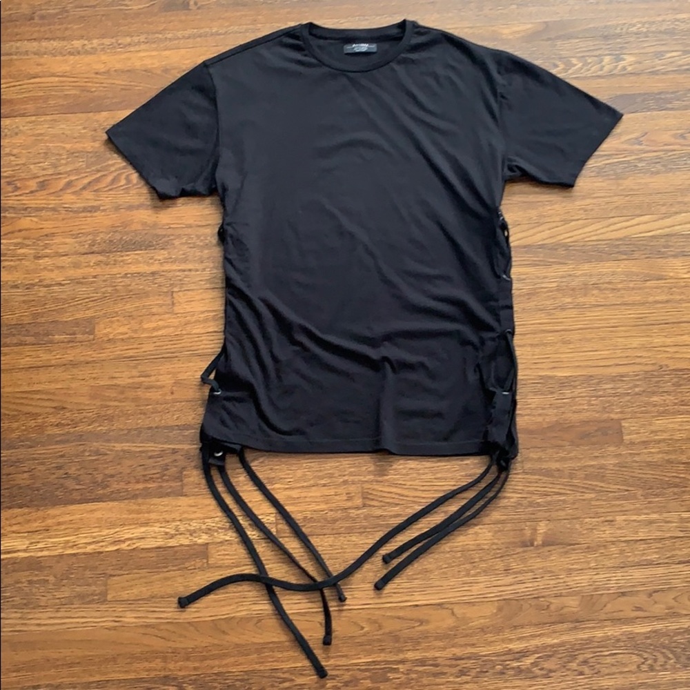 Men’s Black Bershka Cotton T-Shirt w/tassels